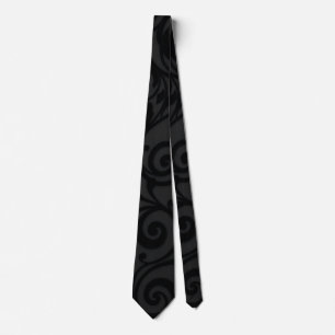 Corbata Patrón abstracto de negro con movimiento intrínsec