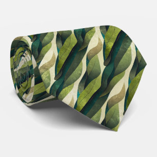 Corbata Patrón abstracto de oliva verde minimalista