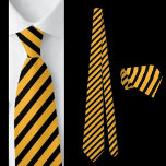 Corbata Patrón Abstracto De Tejido De Cuello Negro Y Amari<br><div class="desc">Patrón De Cuello De Color Negro Y Amarillo A Rayas.</div>