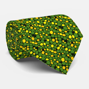 Corbata Patrón abstracto divertido verde amarillo negro ma