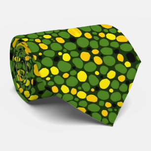 Corbata Patrón abstracto divertido verde amarillo negro ma