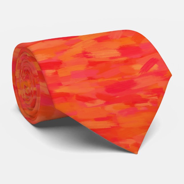 Corbata Patrón abstracto naranja (Enrollado)