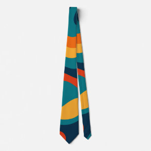 Corbata Patrón abstracto ondulado retro moderno
