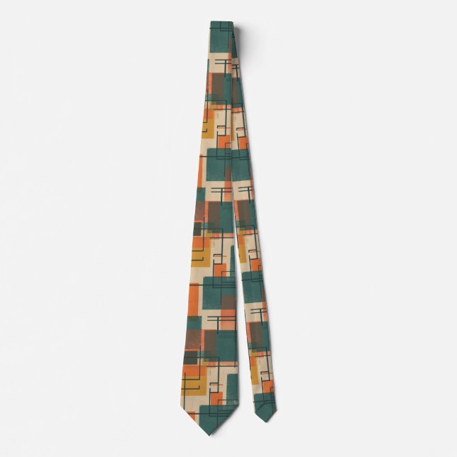 Corbata Patrón abstracto retro de mediados de siglo modern (Anverso)