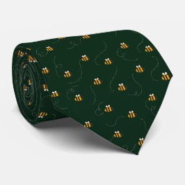 Corbata Patrón actual de abeja amarilla verde sin soldadur