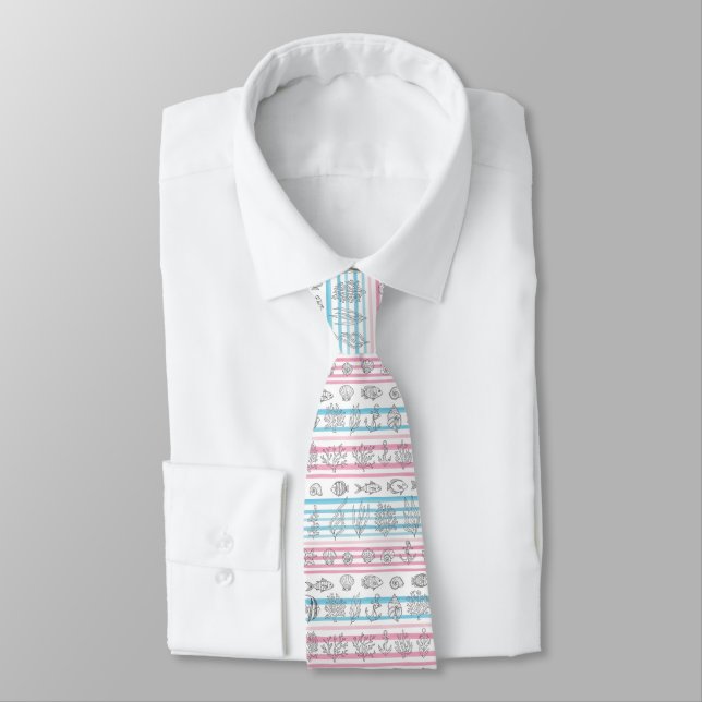 Corbata Patrón acuarela náutica retro (12) (Atado)