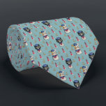Corbata Patrón acuático náutico de gatos y perros<br><div class="desc">Este es el ilustracion de un gato y un perro vestidos con trajes de marinero. Era de color acuarela y se convirtió en un patrón. También hay un ancla y un faro en el fondo.</div>