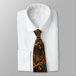 Corbata Patrón africano azul de oro fundido