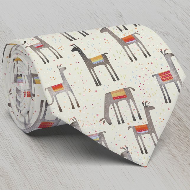 Corbata Patrón alpaca de Fun Llama (Fun llama pattern neck tie)