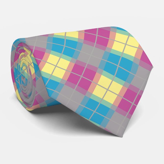 Corbata Patrón amarillo azul púrpura (Enrollado)
