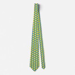 Corbata Patrón amarillo de baloncesto en azul