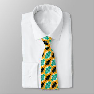 Corbata Patrón amarillo Naranja verde verde azulado