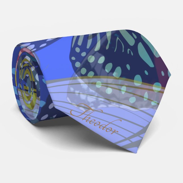 Corbata Patrón amarillo pálido de mariposa dorada de Moda (Enrollado)