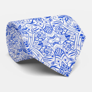 Corbata Patrón árabe barroco griego Azure blanco azul