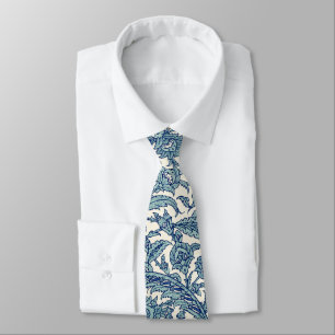 Corbata Patrón árabe floral azul