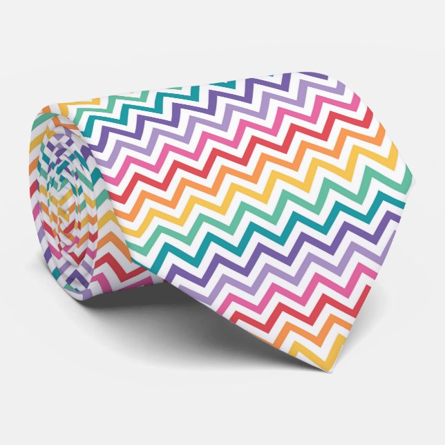 Corbata Patrón arcoiris de Chevron (Enrollado)