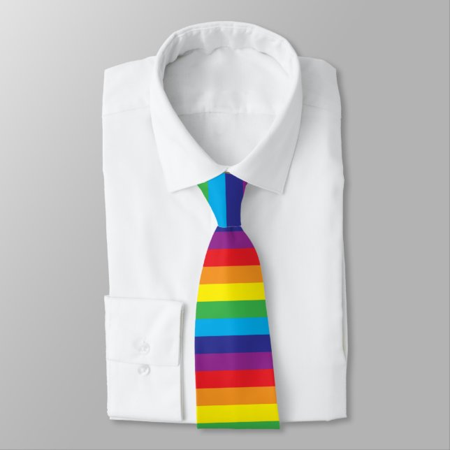 Corbata Patrón Arcoiris Lgbt (Atado)