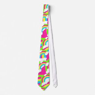 Corbata Patrón arcoiris rosa caliente