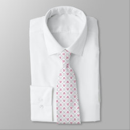 Corbata Patrón argyle de diamantes blancos de corazones ro