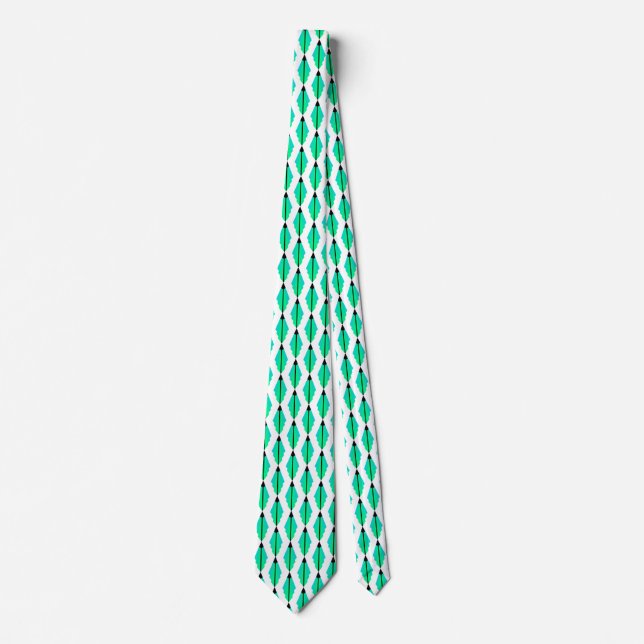 Corbata Patrón art déco 3 en Aqua (Anverso)