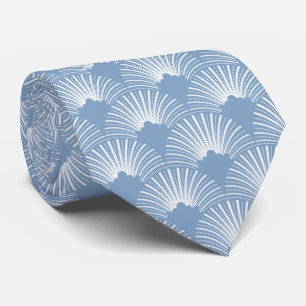 Corbata Patrón Art Déco azul y blanco