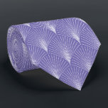 Corbata Patrón Art Déco morado y blanco<br><div class="desc">Patrón Art Deco morado y blanco sin fisuras con una opción para cambiar el color de fondo.</div>