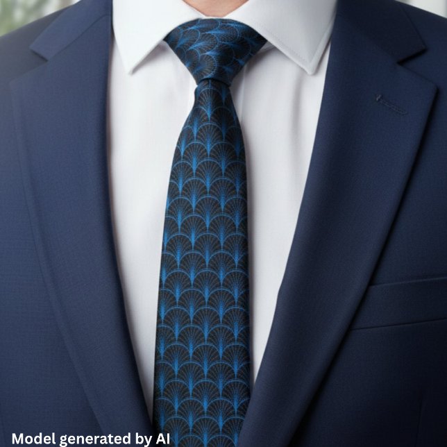Corbata Patrón Art Déco Negro Azul (Subido por el creador)