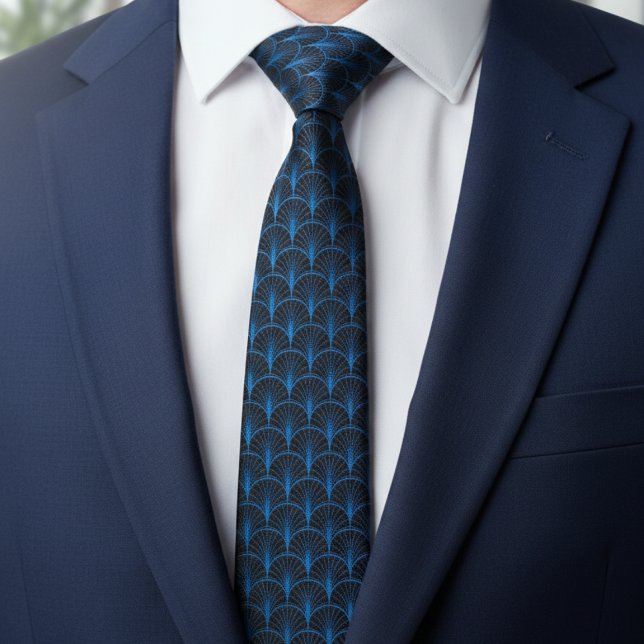 Corbata Patrón Art Déco Negro Azul (Subido por el creador)