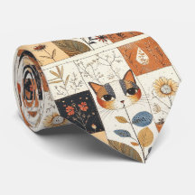 Patrón artístico colorido Art Nouveau Cute Cat