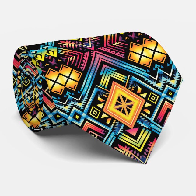 Corbata Patrón Azteca de mosaico de Guay (Enrollado)