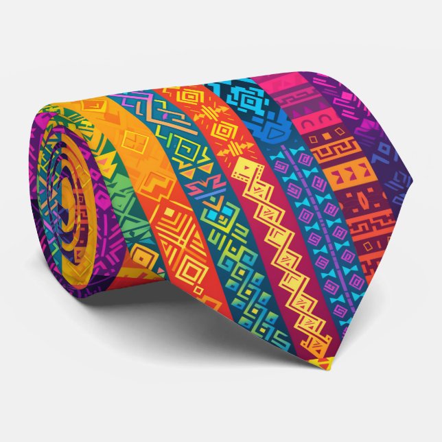 Corbata Patrón Azteca de mosaico de Guay (Enrollado)