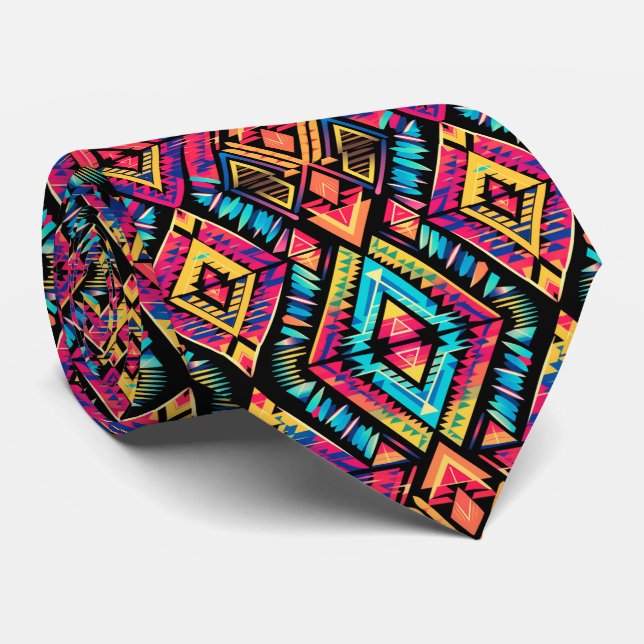 Corbata Patrón Azteca de mosaico de Guay (Enrollado)