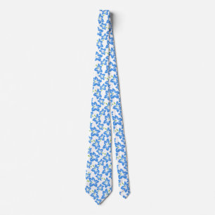 Corbata Patrón azul hibiscus retro hawaiano