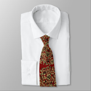 Corbata Patrón barroco rococó del siglo XVIII con vid y pá
