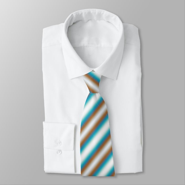Corbata Patrón blanco beige azul Naranja de tono suave (Atado)