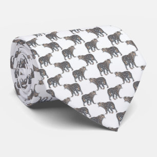 Corbata Patrón blanco de animal leopardo simple