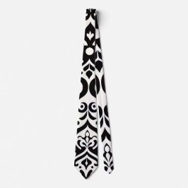 Corbata Patrón blanco negro de damasco africano