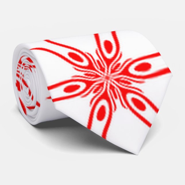 Corbata patrón blanco rojo A 2-22 (Enrollado)