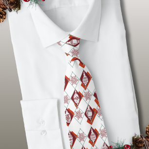 Corbata Patrón blanco rojo escandinavo de vacaciones navid