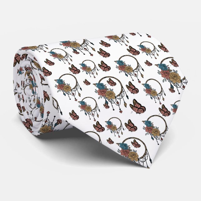 Corbata Patrón boho de acuarela  (Enrollado)