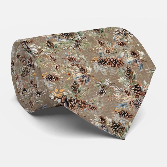 Corbata Patrón boho de Navidad rústico  (Enrollado)