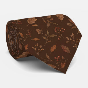 Corbata Patrón botánico continuo de otoño