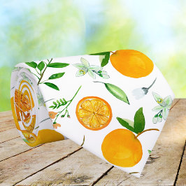 Corbata Patrón Botánico Floral de Citricos de Naranja Vera
