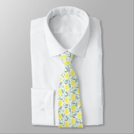 Corbata Patrón botánico limón