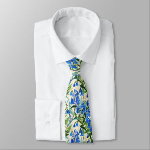 Corbata Patrón Botánico Sin Costuras de Helechos Campanill