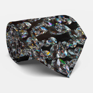 Corbata Patrón brillante de diamante elegante plateado y n