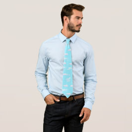 Corbata Patrón Caprichoso de Cielo Azul Claro y Nubes Blan