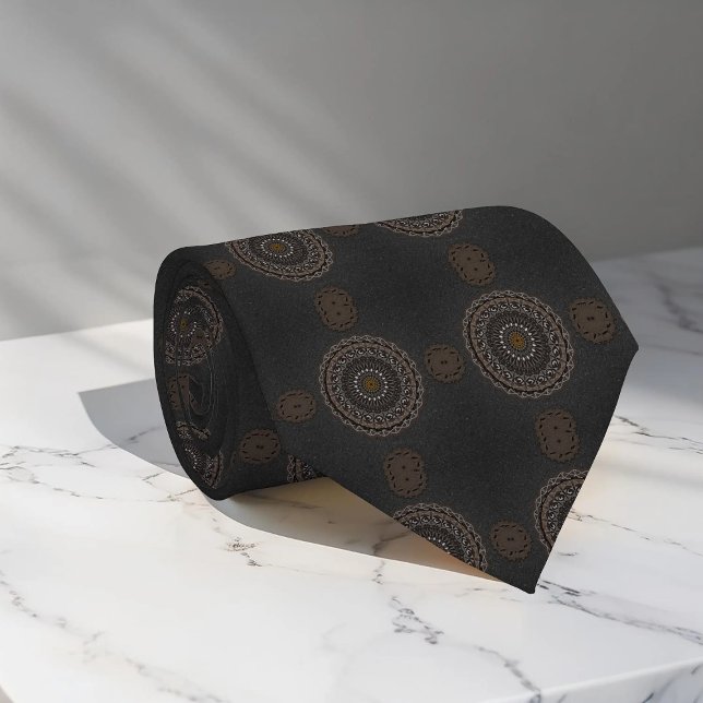 Corbata Patrón caqui crocodylus porosus mandala (Subido por el creador)