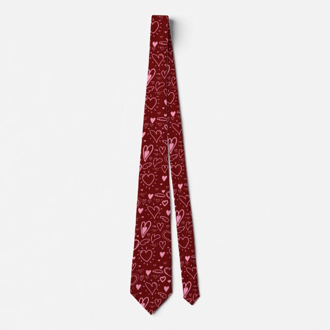 Corbata Patrón cardíaco 01.Red.Pink.b Red BG (Anverso)