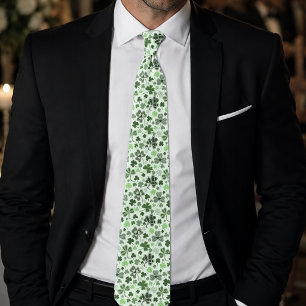 Corbata Patrón Celta de Corazones de Trébol Verde Claro Ju